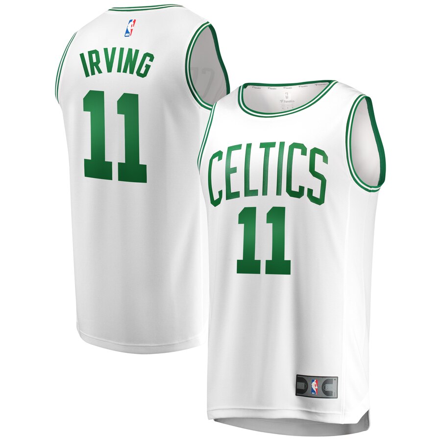 Men's Boston Celtics Kyrie Irving #11 Fast Break Fanatics Branded White Replica Player Association Edition Jersey 2401GYTP